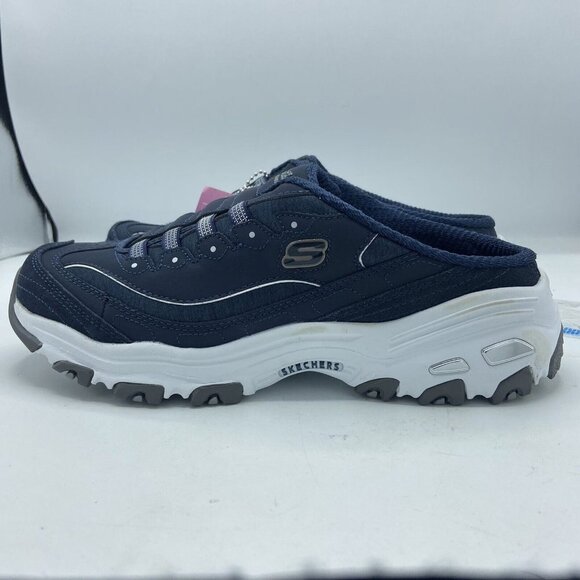 D'lites Skechers Shoes Slip On Clog Women Navy Comfort Memory Foam 11940 Sz 9.5